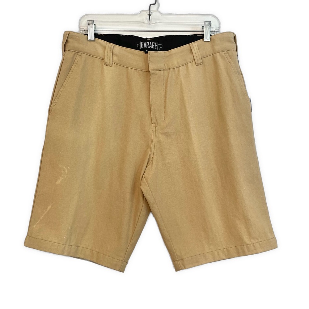 Garage- Men's Beige Flat Front Shorts- 31